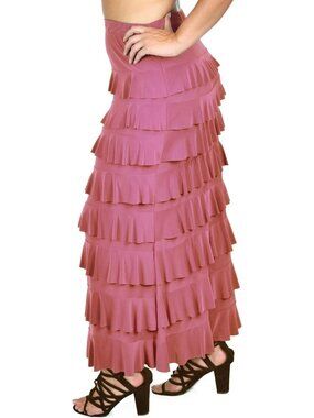 Stylish Boho Layered Maxi Skirt | 8-Tier Waterfall Design | Reg & Plus Sizes